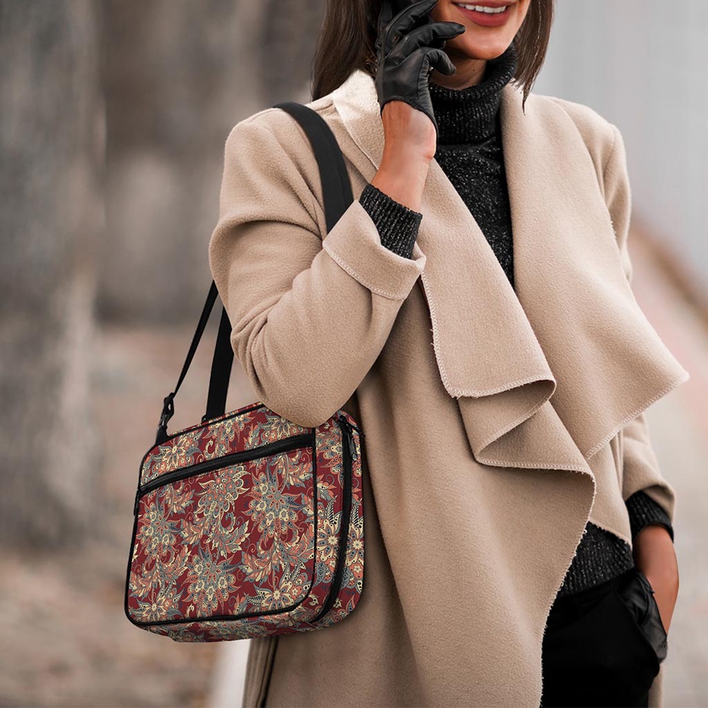 Brick Floral Bohemian Pattern Print Double Strap Bible Bag