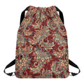 Brick Floral Bohemian Pattern Print Drawstring Backpack