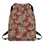 Brick Floral Bohemian Pattern Print Drawstring Backpack