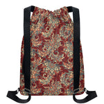 Brick Floral Bohemian Pattern Print Drawstring Backpack
