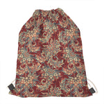 Brick Floral Bohemian Pattern Print Drawstring Bag