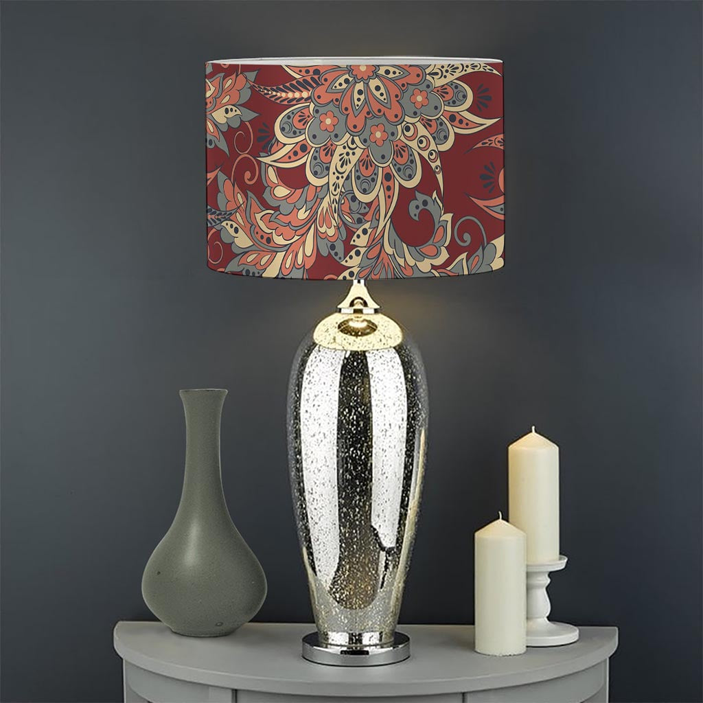 Brick Floral Bohemian Pattern Print Drum Lamp Shade