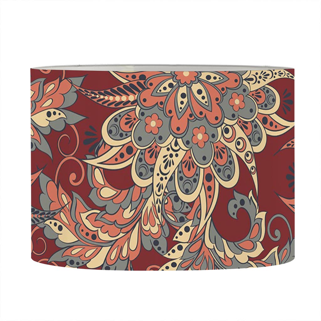 Brick Floral Bohemian Pattern Print Drum Lamp Shade