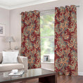Brick Floral Bohemian Pattern Print Extra Wide Grommet Curtains