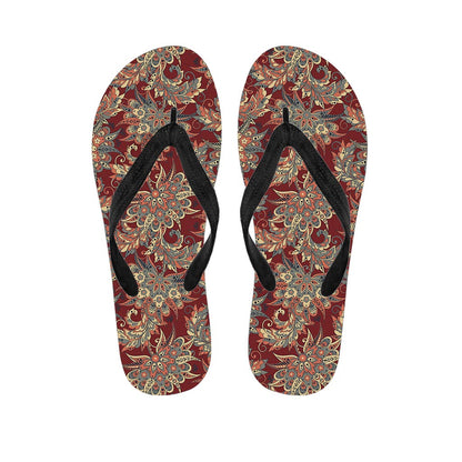 Brick Floral Bohemian Pattern Print Flip Flops