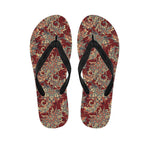 Brick Floral Bohemian Pattern Print Flip Flops