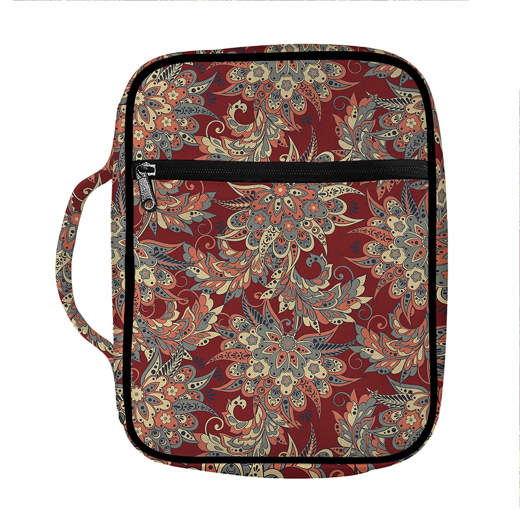 Brick Floral Bohemian Pattern Print Front Pocket Bible Bag