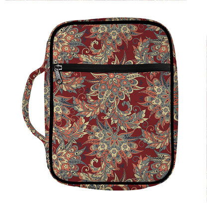 Brick Floral Bohemian Pattern Print Front Pocket Bible Bag