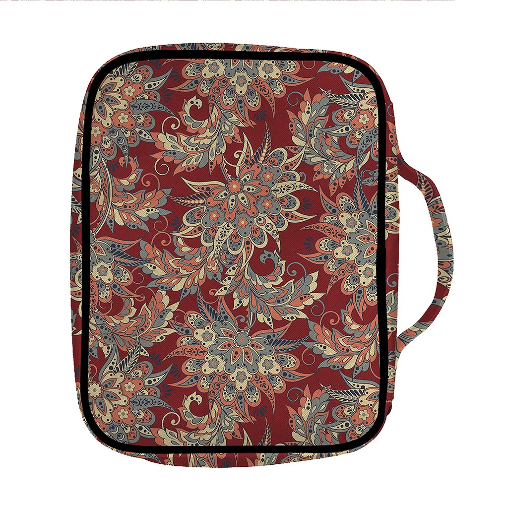 Brick Floral Bohemian Pattern Print Front Pocket Bible Bag