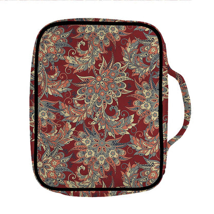 Brick Floral Bohemian Pattern Print Front Pocket Bible Bag