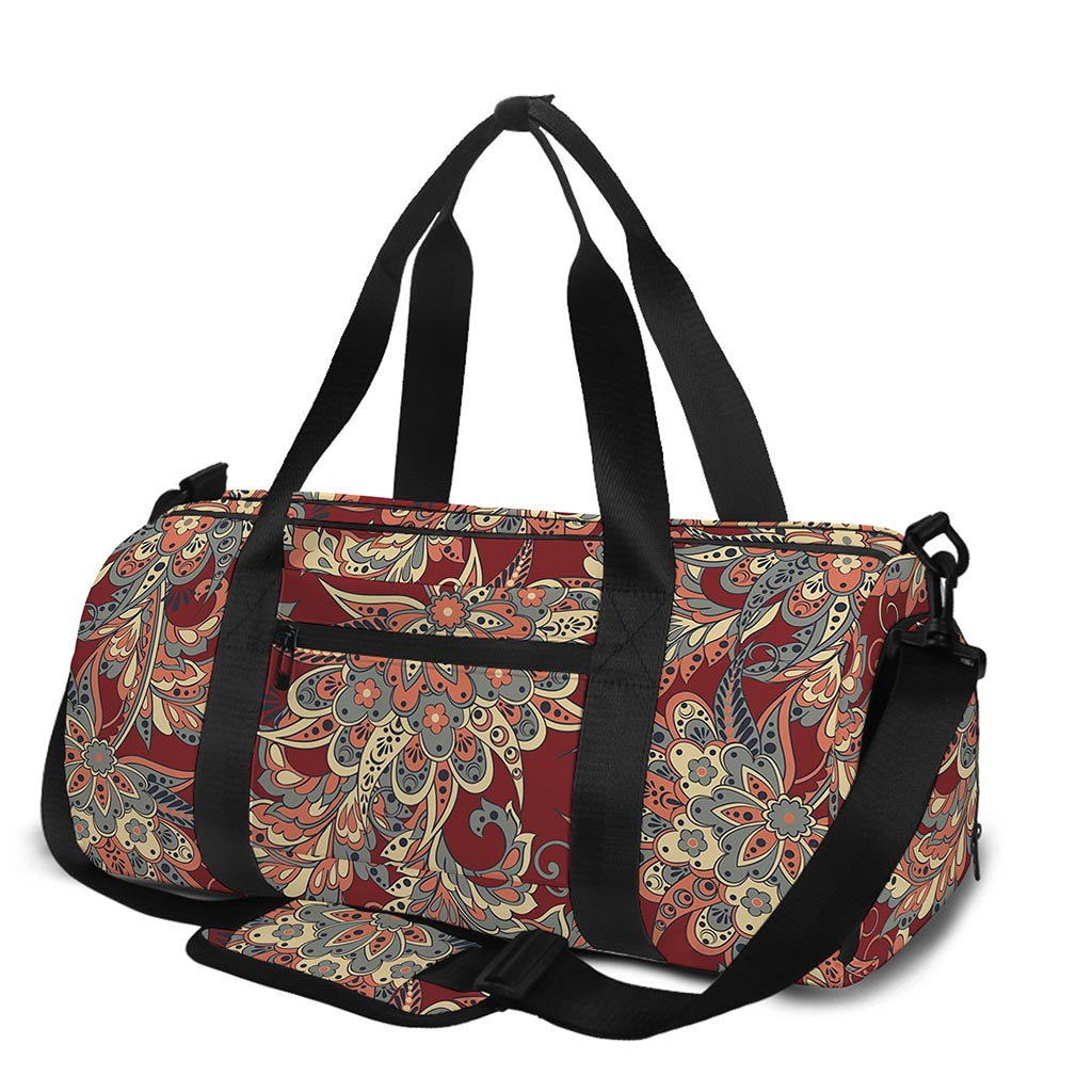 Brick Floral Bohemian Pattern Print Gym Bag