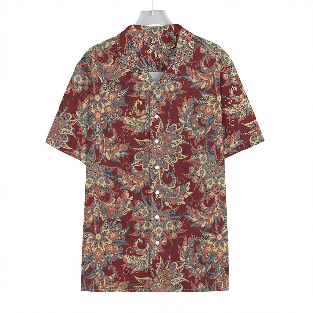 Brick Floral Bohemian Pattern Print Hawaiian Shirt