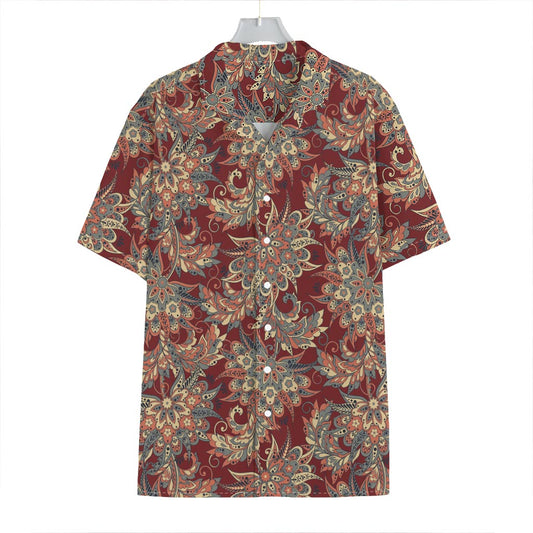 Brick Floral Bohemian Pattern Print Hawaiian Shirt