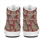 Brick Floral Bohemian Pattern Print High Top Leather Sneakers