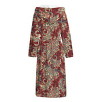 Brick Floral Bohemian Pattern Print Hooded Bathrobe