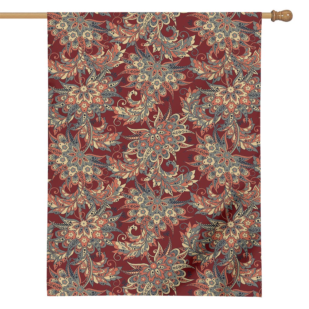Brick Floral Bohemian Pattern Print House Flag