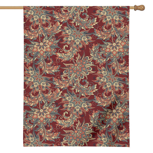 Brick Floral Bohemian Pattern Print House Flag