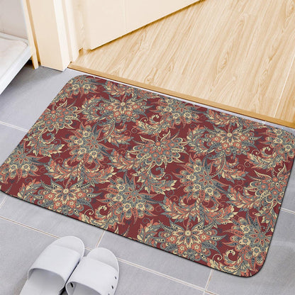 Brick Floral Bohemian Pattern Print Indoor Door Mat