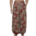 Brick Floral Bohemian Pattern Print Lantern Pants