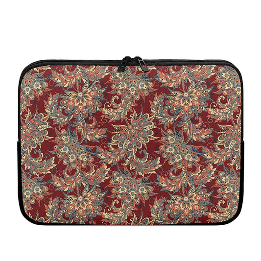 Brick Floral Bohemian Pattern Print Laptop Sleeve