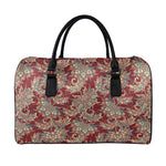 Brick Floral Bohemian Pattern Print Leather Duffle Bag