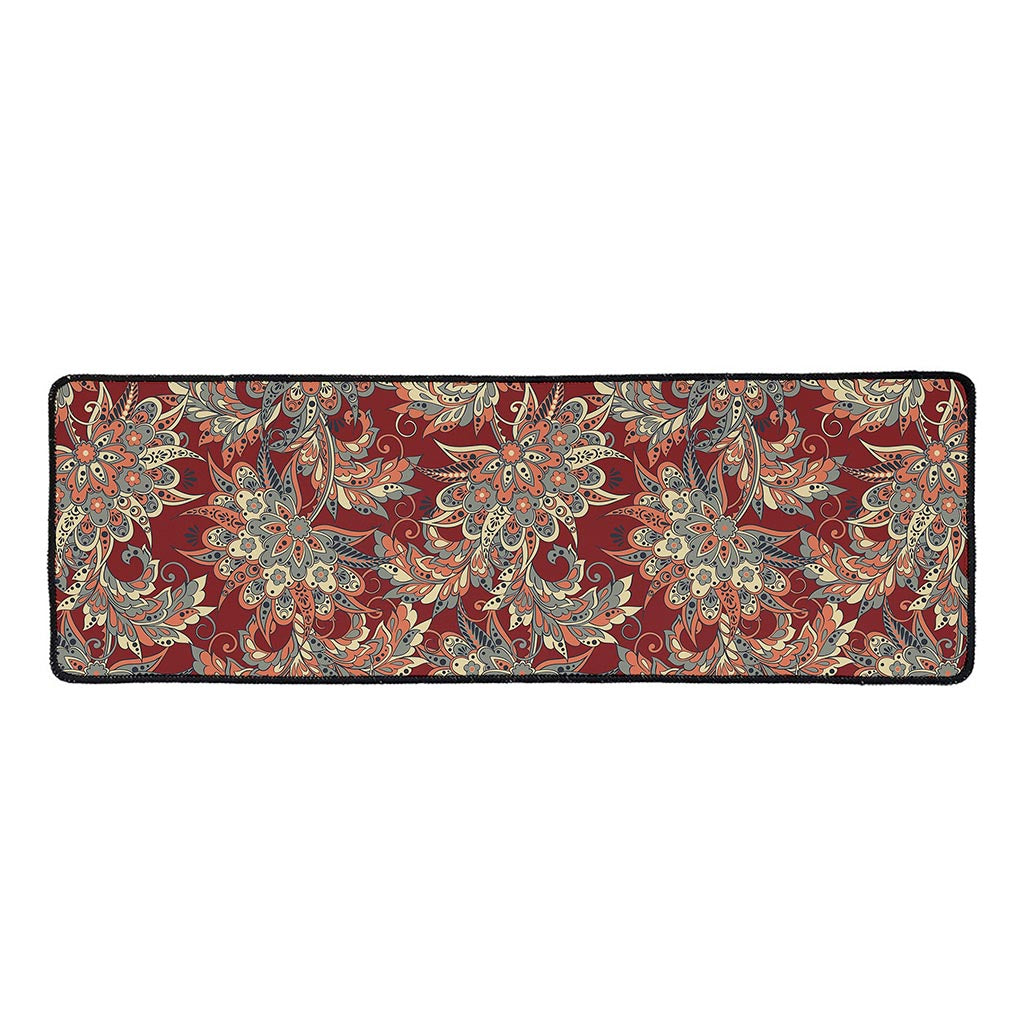 Brick Floral Bohemian Pattern Print Long Kitchen Mat
