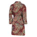 Brick Floral Bohemian Pattern Print Men's Bathrobe