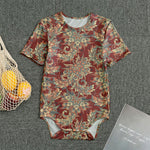Brick Floral Bohemian Pattern Print Men's Bodysuit