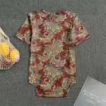 Brick Floral Bohemian Pattern Print Men's Bodysuit