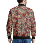 Brick Floral Bohemian Pattern Print Men's Bomber Jacket