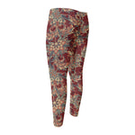Brick Floral Bohemian Pattern Print Men's Compression Pants