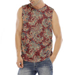 Brick Floral Bohemian Pattern Print Men's Fitness Tank Top