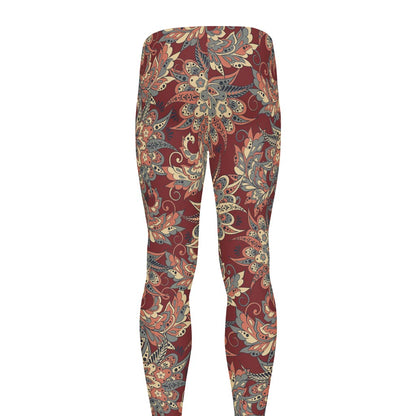Brick Floral Bohemian Pattern Print Men's leggings