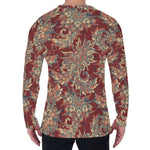 Brick Floral Bohemian Pattern Print Men's Long Sleeve T-Shirt