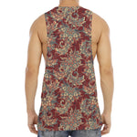 Brick Floral Bohemian Pattern Print Men's Muscle Tank Top