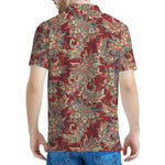 Brick Floral Bohemian Pattern Print Men's Polo Shirt