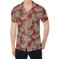 Brick Floral Bohemian Pattern Print Men's Shirt
