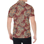 Brick Floral Bohemian Pattern Print Men's Shirt