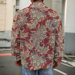 Brick Floral Bohemian Pattern Print Men's Shirt Jacket