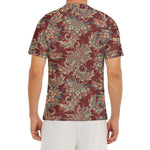 Brick Floral Bohemian Pattern Print Men's Short Sleeve Rash Guard