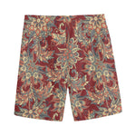 Brick Floral Bohemian Pattern Print Men's Sports Shorts