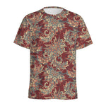 Brick Floral Bohemian Pattern Print Men's Sports T-Shirt