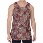 Brick Floral Bohemian Pattern Print Men's Velvet Tank Top