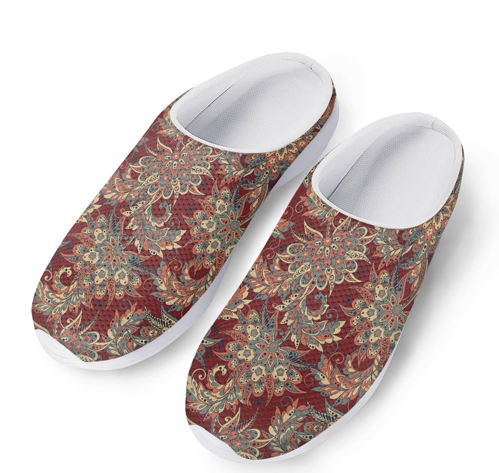 Brick Floral Bohemian Pattern Print Mesh Casual Shoes