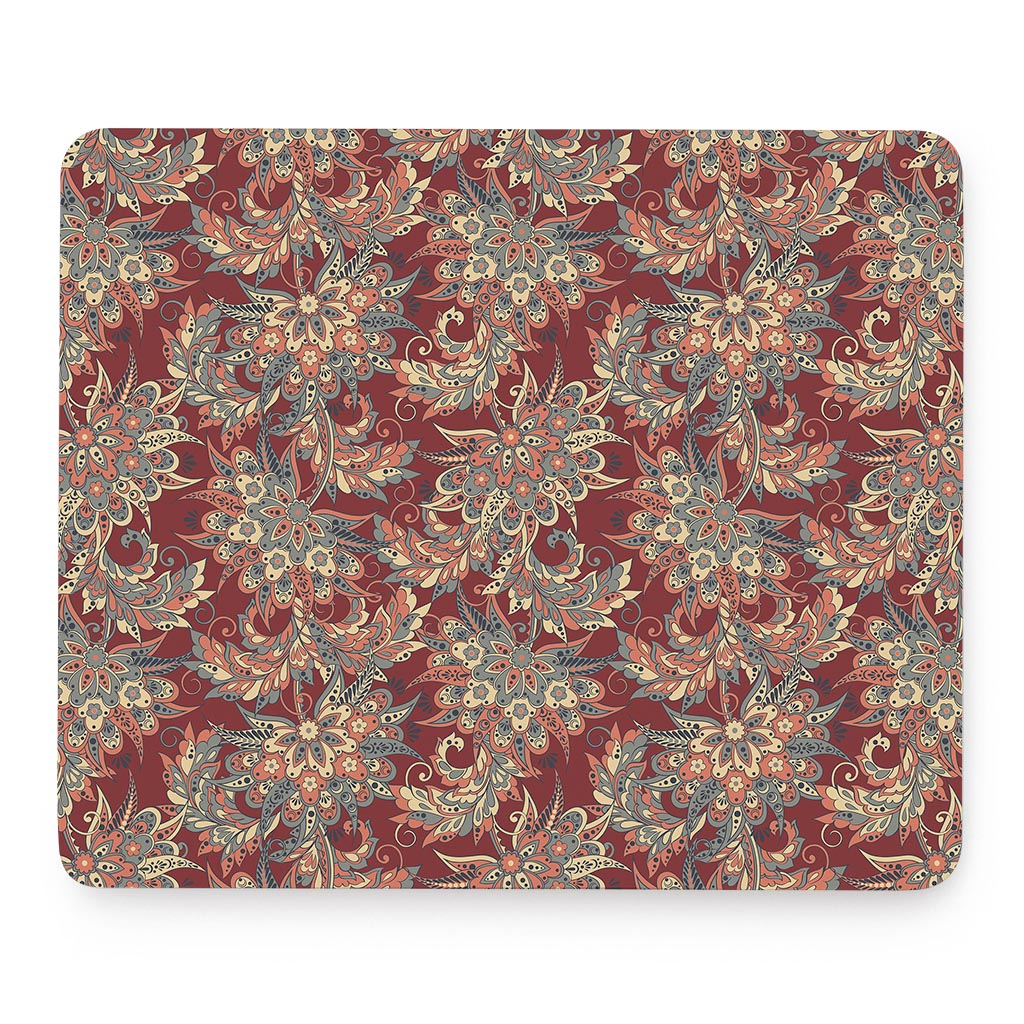 Brick Floral Bohemian Pattern Print Mouse Pad