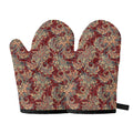 Brick Floral Bohemian Pattern Print Oven Mitts