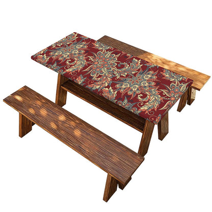 Brick Floral Bohemian Pattern Print Picnic Table Cover