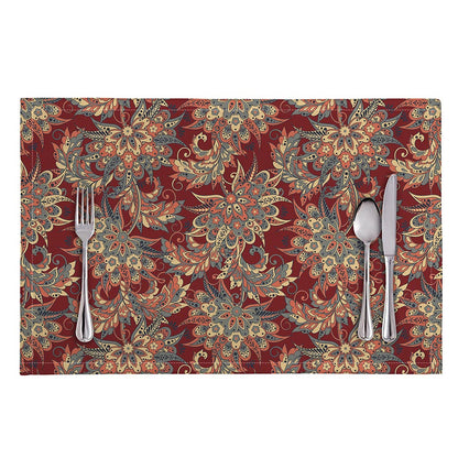 Brick Floral Bohemian Pattern Print Placemat