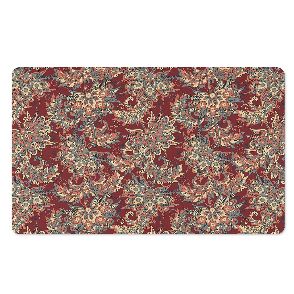 Brick Floral Bohemian Pattern Print Polyester Doormat