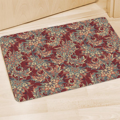 Brick Floral Bohemian Pattern Print Polyester Doormat